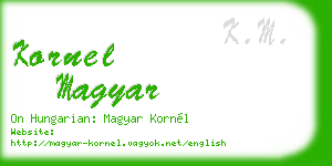 kornel magyar business card