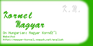 kornel magyar business card